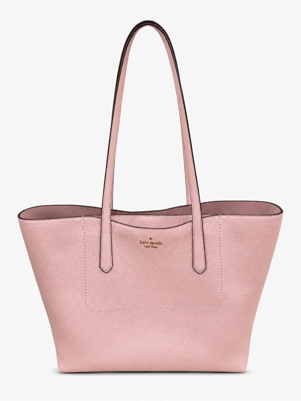 kate spade Pink Pebbled Leather Tote with Gold Logo